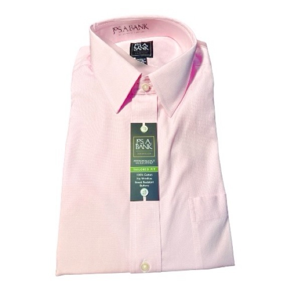 Jos A Bank Traveler Pink Dress Shirt Tailored Fit NWT Multiple Sizes - Picture 3 of 7